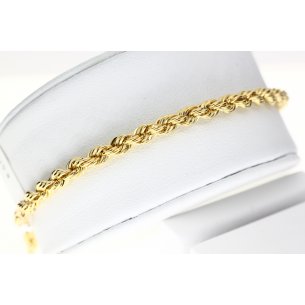 Rope Bracelet Yellow Gold 4mm Hollow 